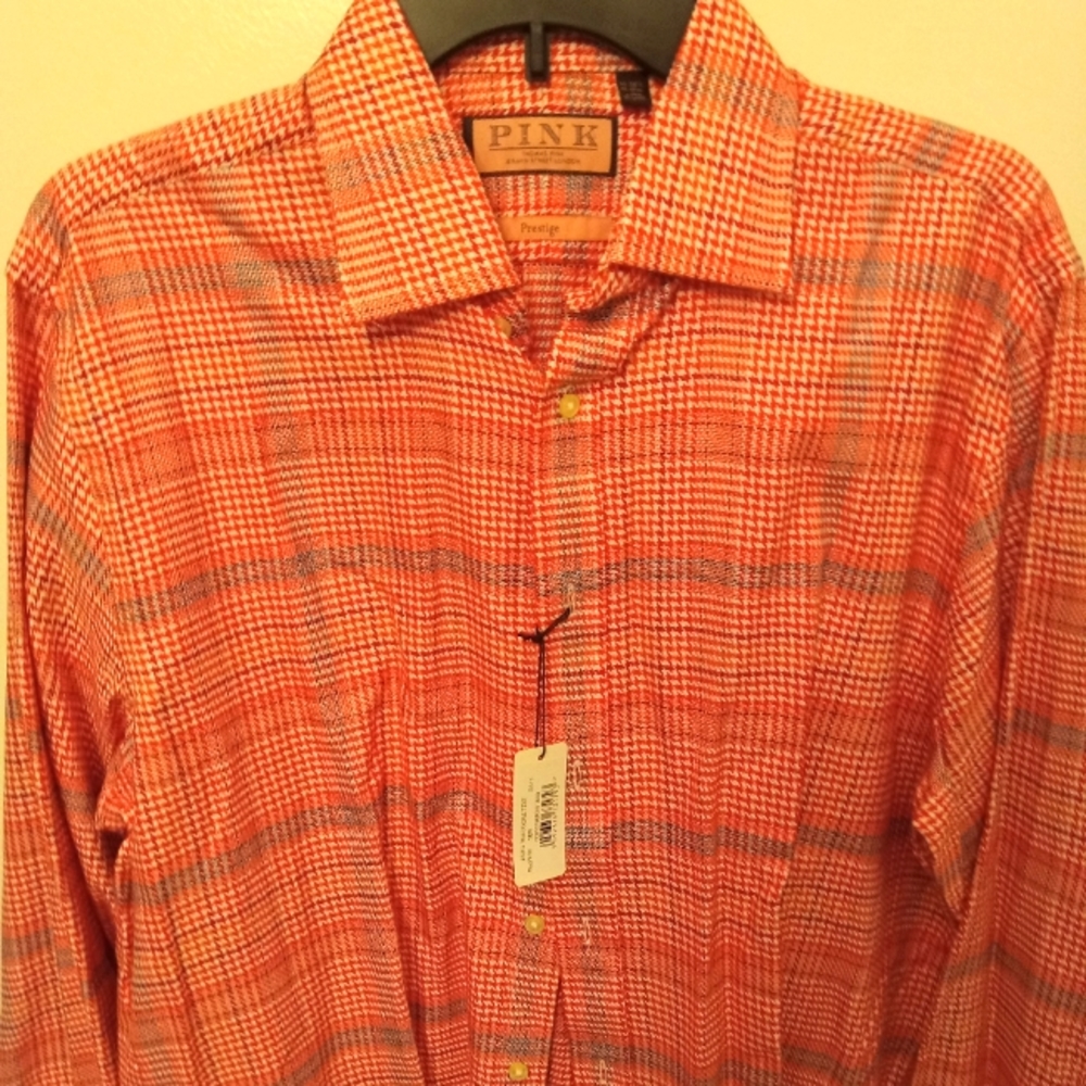 Mens (Pink Brand)French Cuff Button Down Spread Collar Dress Shirt.